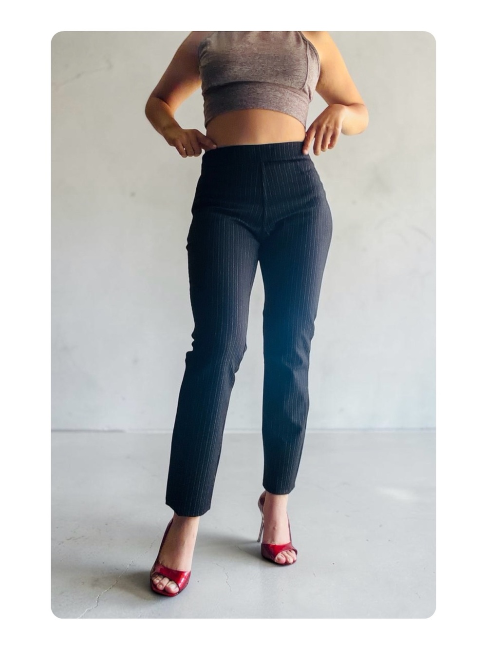 ★ Max Studio NWT Elevated Basic Fashion Forward Pants/Leggings Striped Black S ★